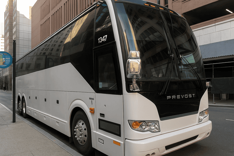 a Charter Bus Rental Caldwell coach bus