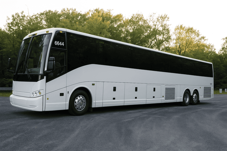 exterior of Charter Bus Rental Caldwell coach bus