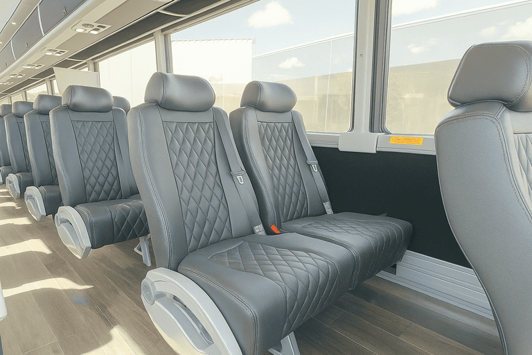 interior of Charter Bus Rental Caldwell charter bus